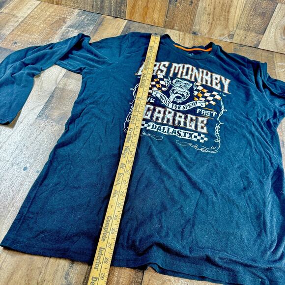 GAS MONKEY GARAGE Long Sleeve Mens 2XL Black T-Shirt Live Fast Dallas TX LOGO VG - Picture 8 of 9